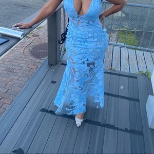 Jovani dress , worn once delicately , baby blue no flaws
